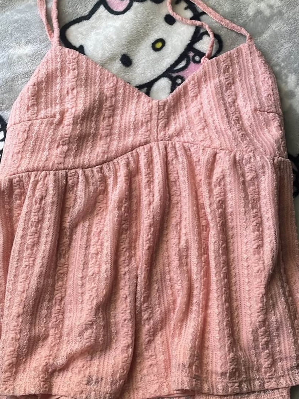 Textured Pink Spaghetti Strap Cami